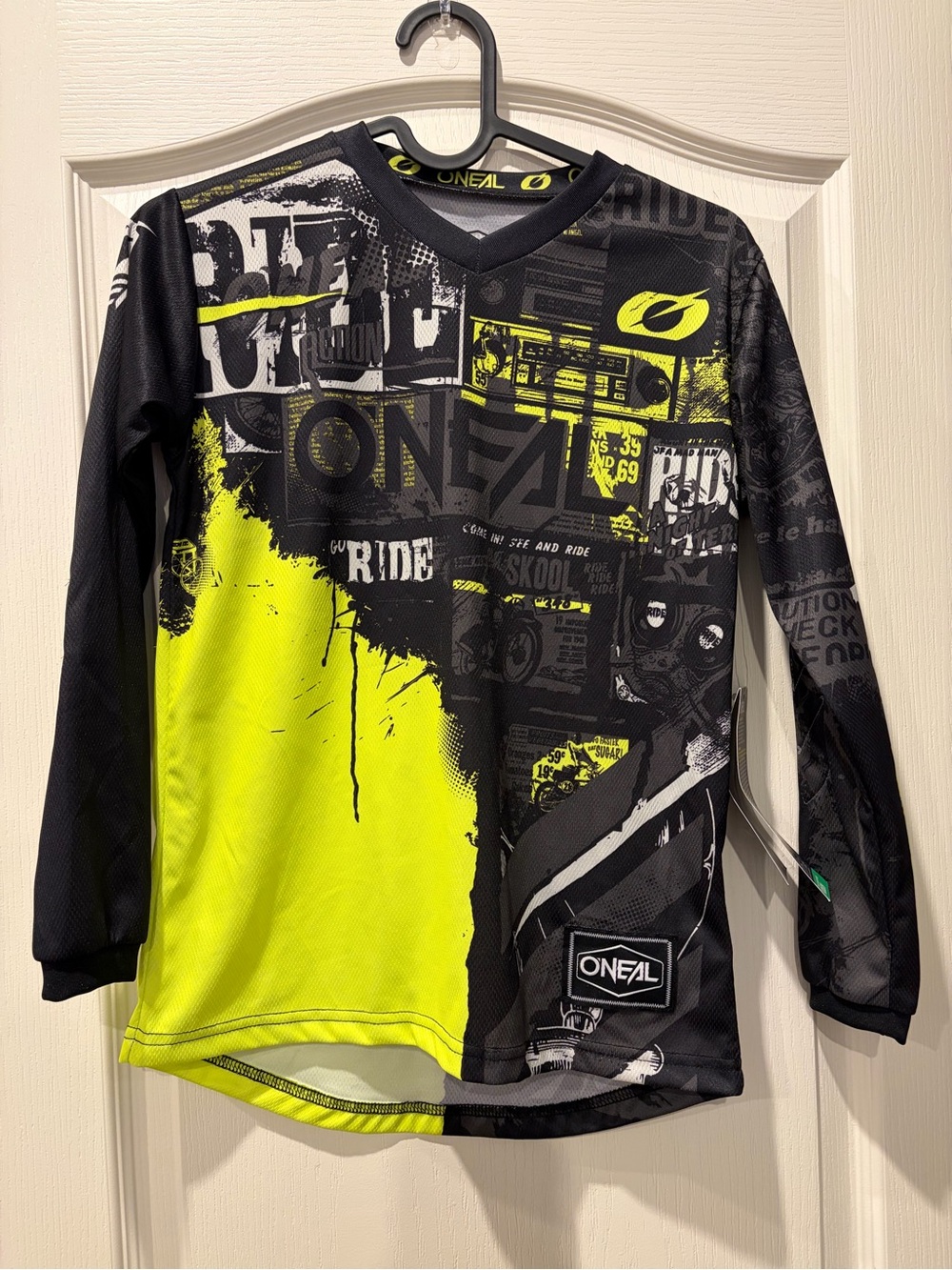 O'NEAL Kids' Black & Neon Yellow Long-Sleeve Motorcross Jersey Medium